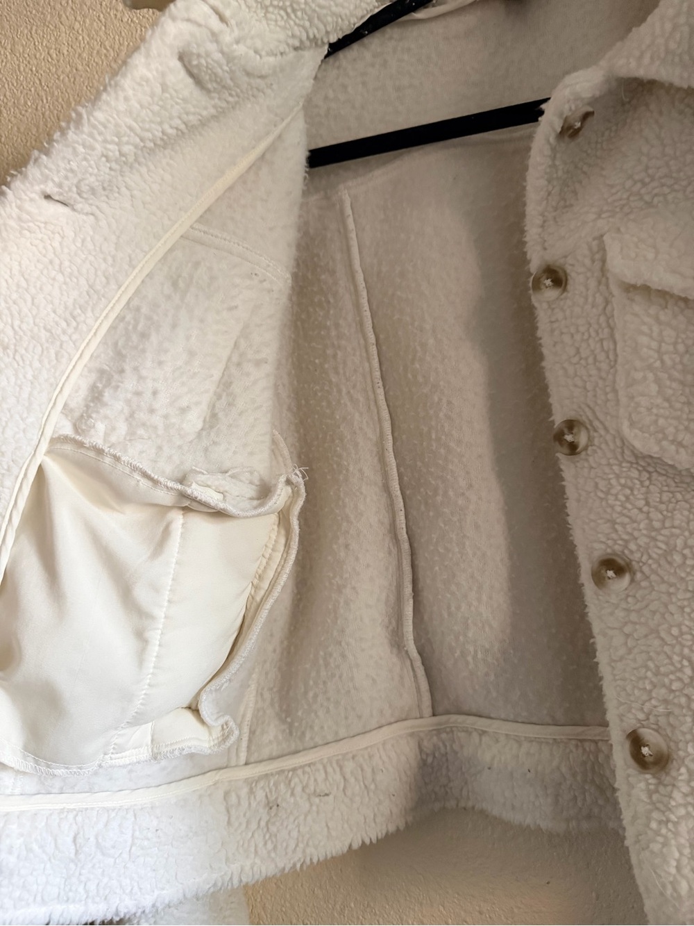 Universal Thread Cream Sherpa Button-Front Jacket - Picture 4 of 7